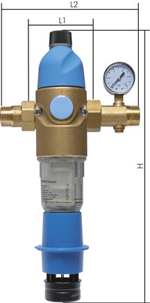 Rückspülfilter/Druckminderer f. Trinkwasser, R 1-1/4", DVGW