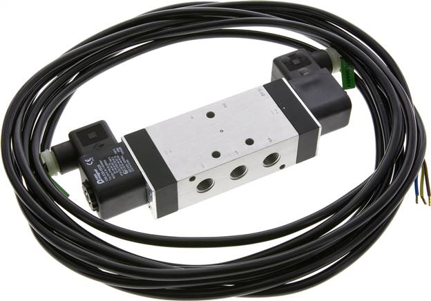 5/3-Wege Magnetventil, G 1/4", Mittelstellung geschlossen, 230 V AC (ATEX)
