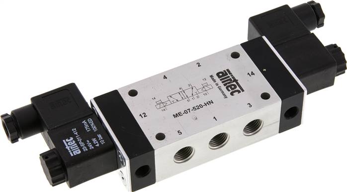 5/2-Wege Magnetimpulsventil mit Fremdluftanschluss, G 1/4" (Pilot G 1/8") 24V=