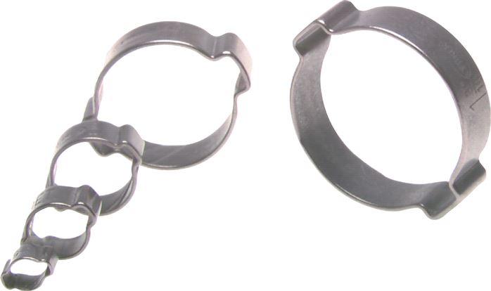 2-Ohr-Schlauchschelle 11 - 13mm, Stahl verzinkt (W1), Breite 4mm