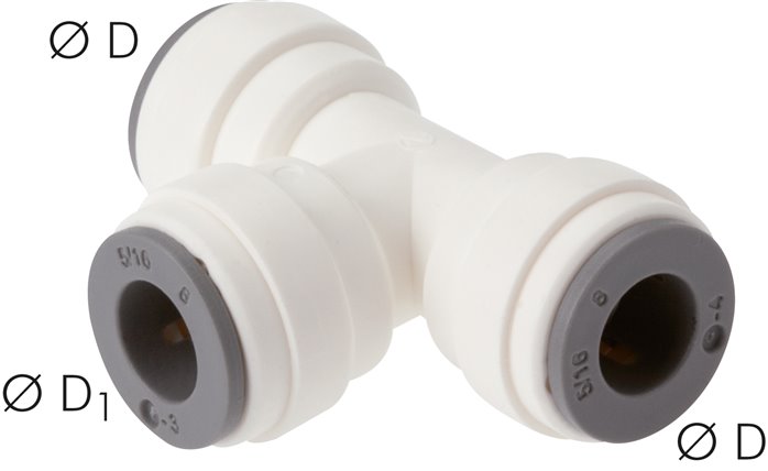 T-Steckanschluss 1/4" (6,35 mm)-5/16" (7,94 mm), IQS-LE (EPDM-Dichtung)