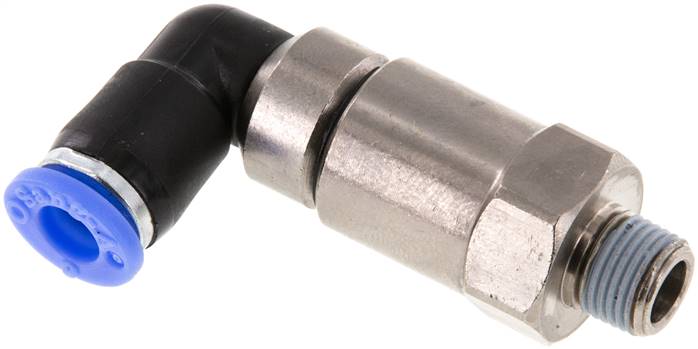 Winkel-Schnelldrehverschraubung R 1/8"-6mm, IQS-Standard