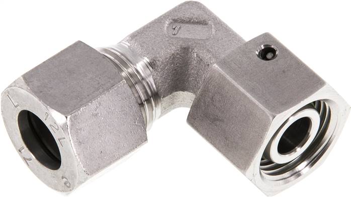 Einstellb. Winkel-Schneidringverschr. 12 L (M18x1,5), 1.4571, mit Dichtkegel und O-Ring