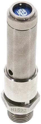 TÜV-Sicherheitsventil G 1/2" (DN10), 37,00 bar, 1.4571