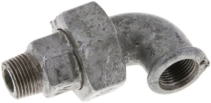 Winkel-Verschraubung flach dichtend Rp/R 3/8"(IG/AG)