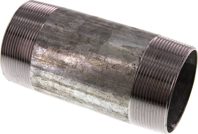 Rohrdoppelnippel R 2-1/2"-150mm, Stahlrohr ST 37 verzinkt