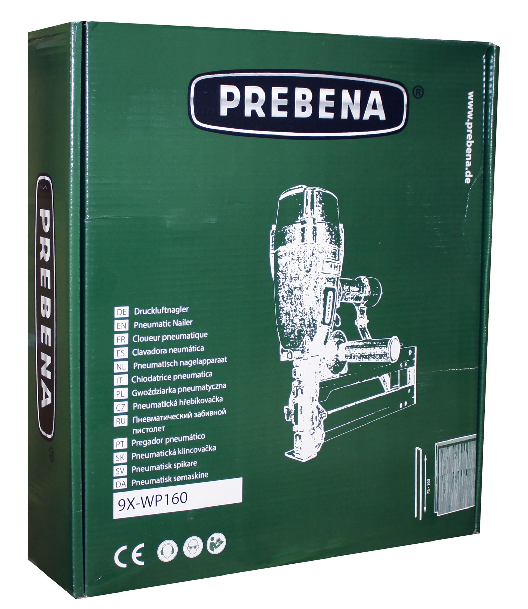 Prebena Druckluftnagler 9X-WP160 für Heftklammern/Breitrückenklammern WP 75-160 mm