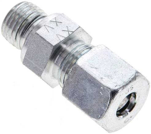 Gerade Schneidringverschr. M 14x1,5-8 S (M16x1,5), Stahl verzinkt, Dichtung FKM