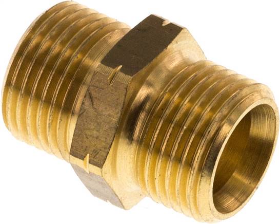 Doppelnippel G 3/8"-G 3/8" LH, Messing