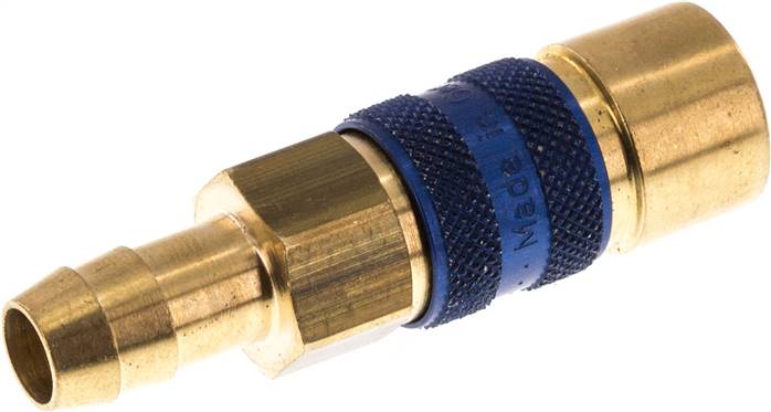Schnellkupplung (NW5) 9 (3/8")mm Schlauch, blau, Sechseck SW10