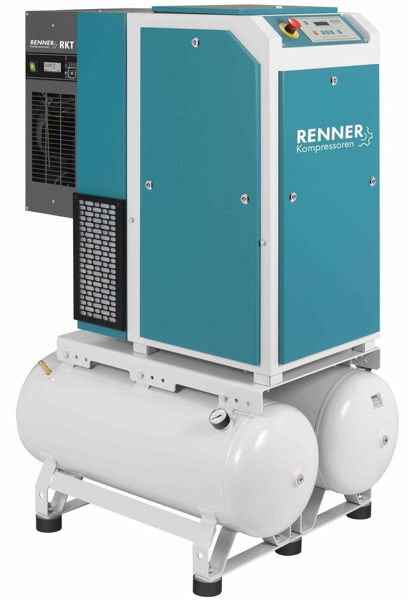 RENNER-compressore RSDKF-PRO 7,5 2x90L serbatoio incl. essiccatore di refrigerante - vite a controllo di frequenza