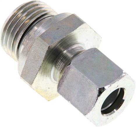 Gerade Schneidringverschr. G 1/2"-10 L (M16x1,5), Stahl verzinkt, Dichtung FKM