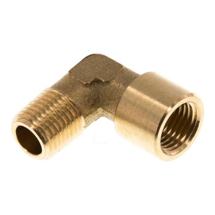 90°-Einschraubwinkel G 1/4"(IG)-R 1/4"(AG), Messing
