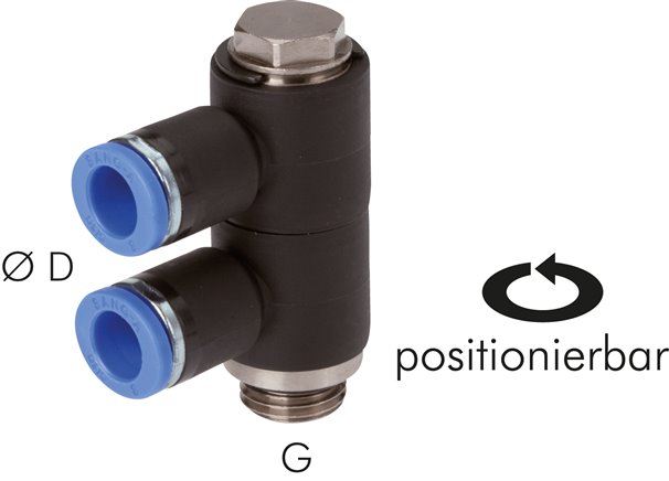 Steck-Mehrfachverteiler, 2-fach G 3/8"-8mm, IQS-Standard