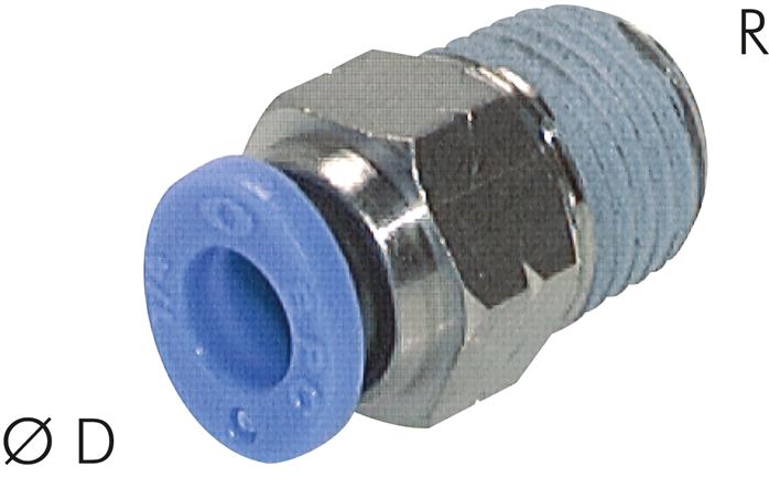 Gerader Steckanschluss NPT 1/8"-3/8" (9,52 mm), IQS-Inch