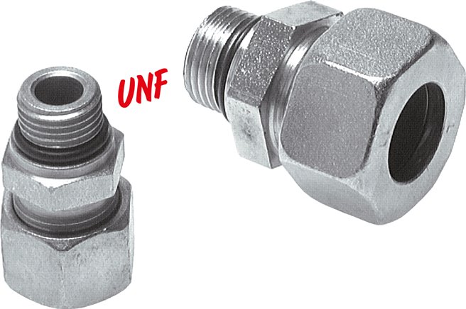 Gerade Schneidringverschr. UNF 3/4"-16-20 S (M30x2), Stahl verzinkt