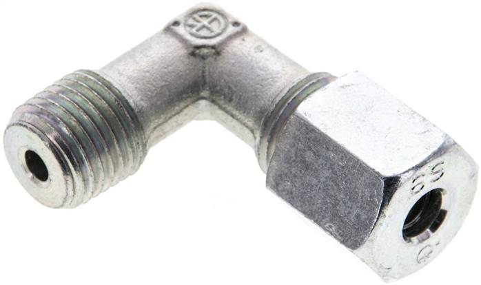 Winkel-Schneidringverschraub. NPT 1/4"-6 S (M14x1,5), Stahl verzinkt