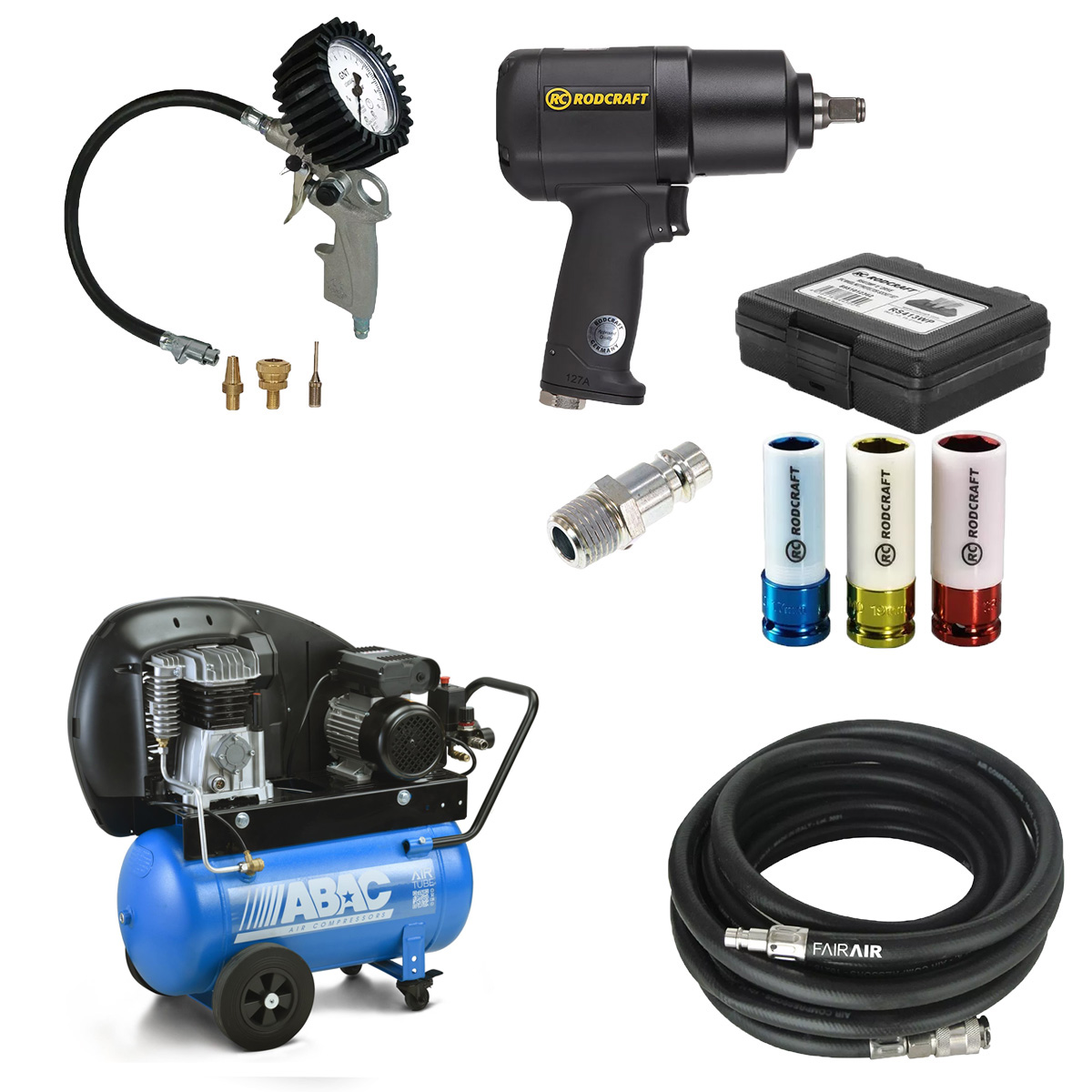 Schlagschrauber Druckluft im Reifenwechsel-Set