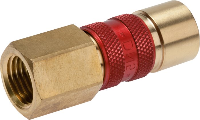 Schnellkupplung (NW5) G 1/8"(IG), blau, Sechseck SW10, Messing vernickelt