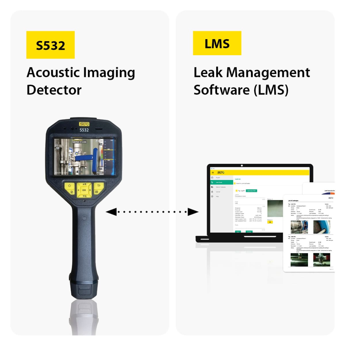 S532 Akustische Leckage-Kamera Druckluft, Set inkl. Koffer und LMS-Software