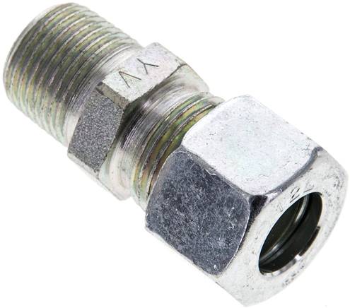 Gerade Schneidringverschr. NPT 3/8"-12 L (M18x1,5), Stahl verzinkt