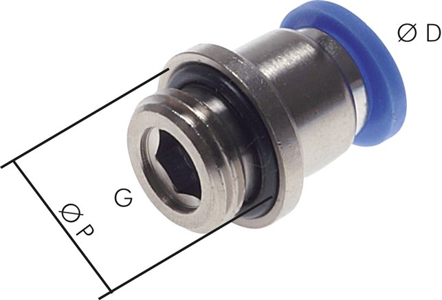 Gerader Steckanschluss G 1/4"-10mm, IQS-Standard m. Innens