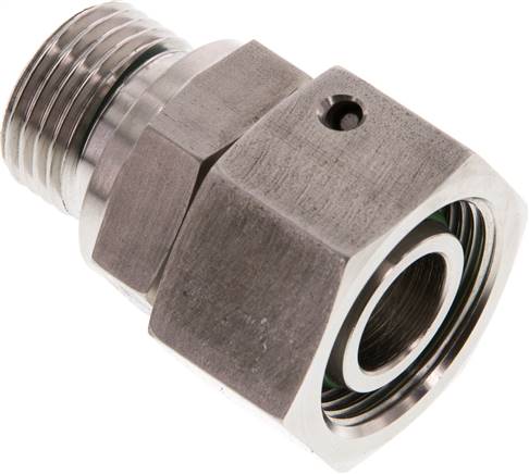 Einstellb. Schneidringverschr. G 1/2"-18 L, 1.4571, mit Dichtkegel und O-Ring