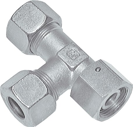 Einstellb. L-Schneidringverschraubung 15 L (M22x1,5), Stahl verzinkt, mit Dichtkegel und O-Ring