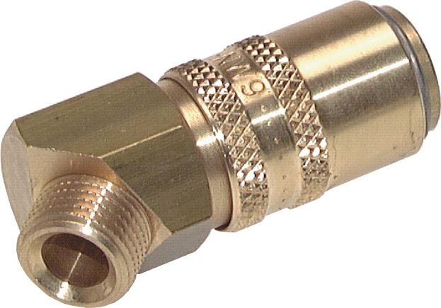 45°-Temperier-Schnellkupplung 13mm Zapfen,G 3/8"(AG), Messing, 	ohne Ventil