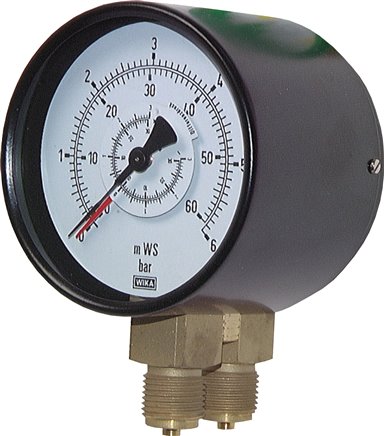 Differenzdruck-Manometer senkrecht, 160mm, 0 - 10 bar