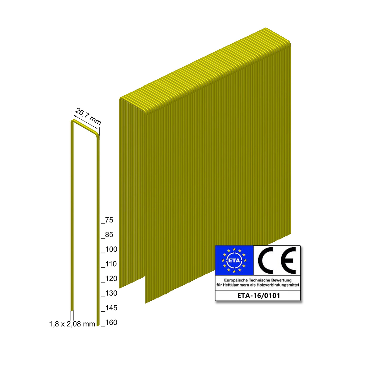 Prebena Heftklammern WP160CRFHA-ETA rostfrei - neue VPE 1.450 Stück