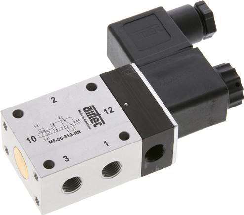 3/2-Wege Magnetventil mit Fremdluftanschluss, G 1/8" 24V=, -0,95 bis 10 bar