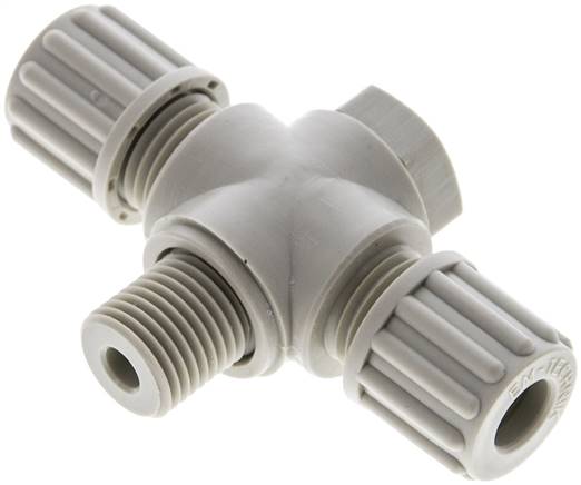 T-Verschraubung G 1/4"-8x6mm, Polypropylen, Hohlschraube