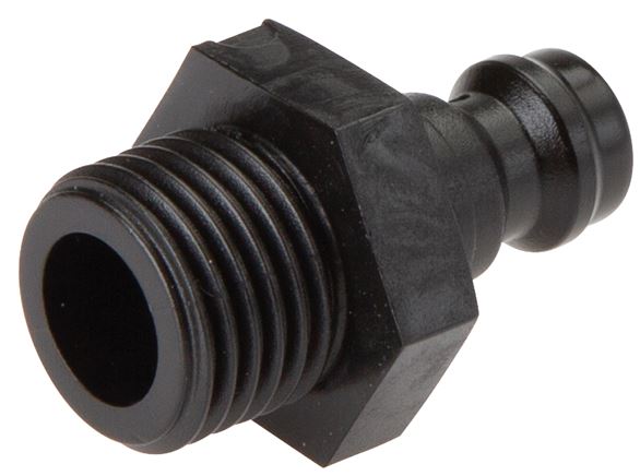Kupplungsstecker (NW5) G 1/4", POM (AG), beidseitig absperrend
