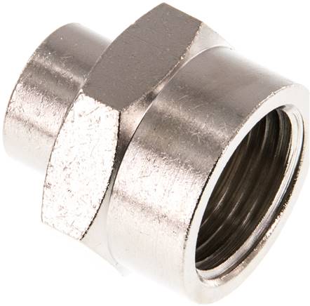 Muffe G 1/2"-G 1/4", Messing vernickelt