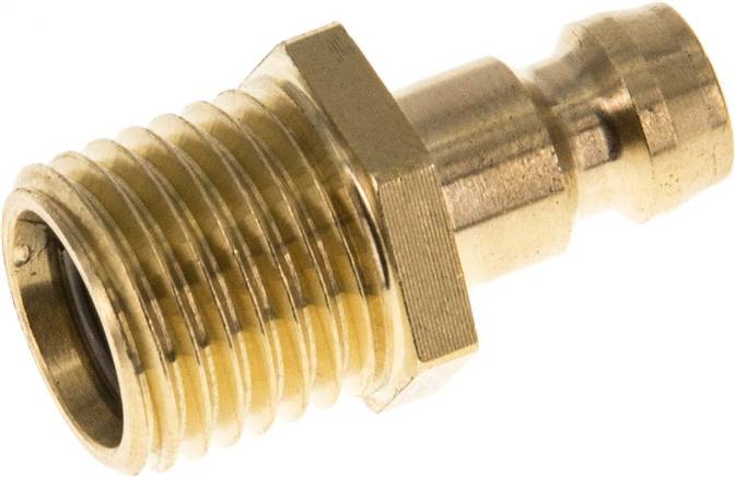 Temperierkupplungsstecker 9mm Zapfen,M 14x1,5(AG), beidseitig absperrend
