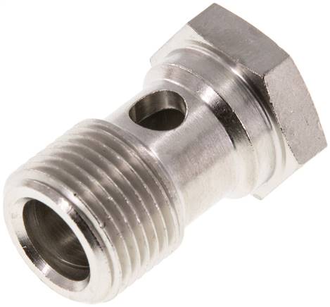 Hohlschraube, 1-fach G 3/8"-26,0mm, Messing vernickelt