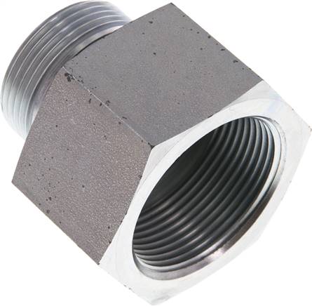 Hydraulik-Reduzierung G 1-1/4"(AG)-G 1-1/2"(IG), Stahl verzinkt, Elastomerdichtu