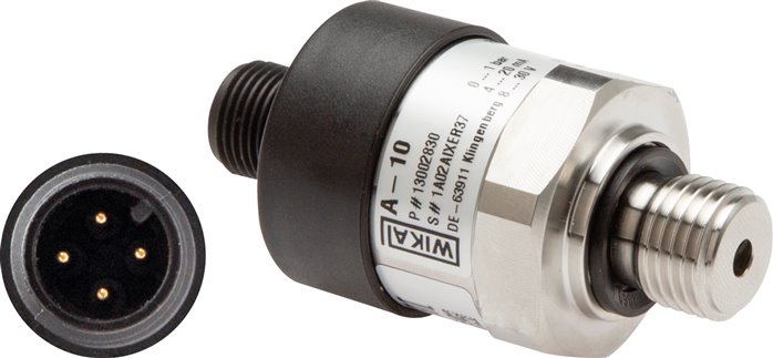 Druckmessumformer 0 bis 40 bar (0,5% BFSL), G 1/4" AG, 4-20mA, Edelstahl, M12-Steckverbinder