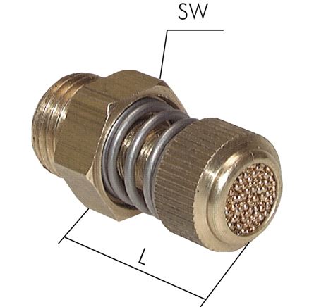 Drosselschalldämpfer G 1/4", Messing, Rändelschraube