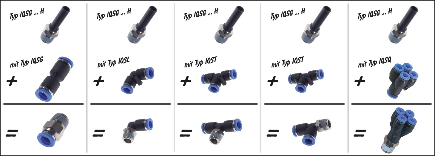 Einschraubtülle G 3/8"-12mm Stecknippel, IQS-Standard
