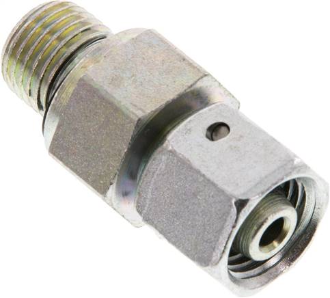 Einstellb. Schneidringverschr. G 1/4"-8 L, Stahl verzinkt, mit Dichtkegel und O-Ring