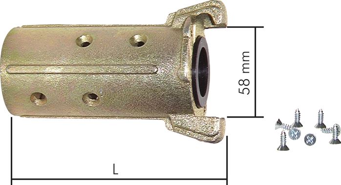 Sandstrahlkupplung Temperguss verzinkt, Schlauch 25x39 mm
