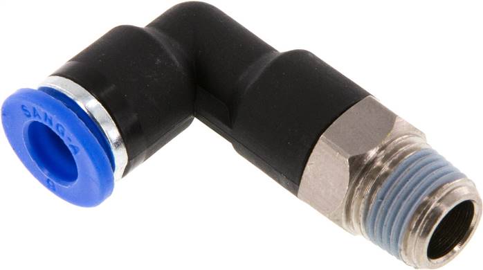 Winkel-Steckanschluss, lang R 1/8"-6mm, IQS-Standard, langer Körper