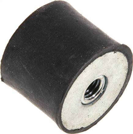 Gummi-Metall-Puffer beidseitig mit Innengewinde M 8 (8 tief), D= 30 - H= 25 mm