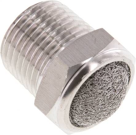 Schalldämpfer NPT 1/2", Drahtgewebe, 1.4305