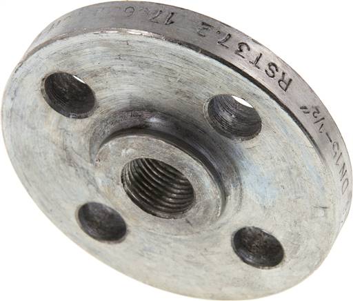 Gewindeflansch DN15-PN16 (DIN), Rp 1/2", DIN 2566, Stahl verzinkt