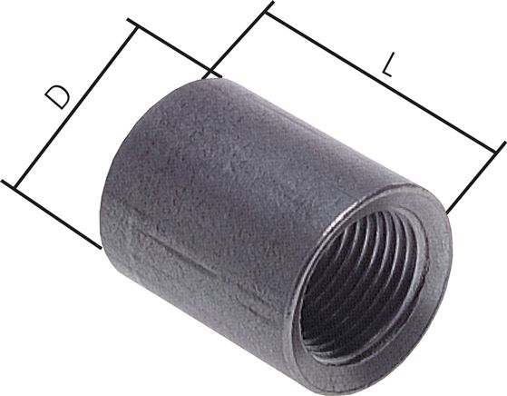 Anschweißmuffe Rp 1-1/4"-48mm, ST 37-2 (DIN2986-voll)