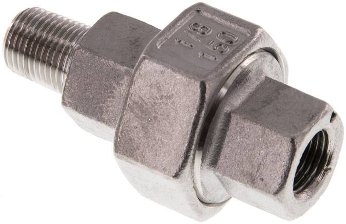 Verschraubung flach dichtend Rp/R 1/8" (IG/AG), Edelstahl