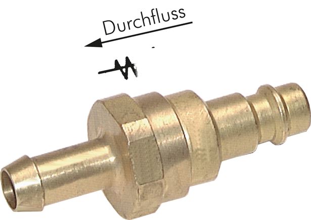 Kupplungsstecker (NW7,2) 13 (1/2")mm Schlauch mit Rückschlagventil